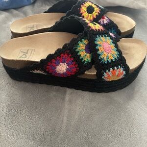Dirty Laundry Black Crochet Women's Sandals